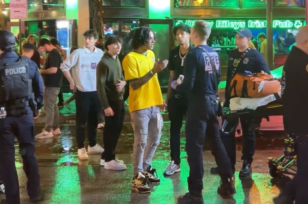 A brawl broke out in front of Dicey Riley’s in Fort Lauderdale, Florida. Romaine Maurice for NY Post