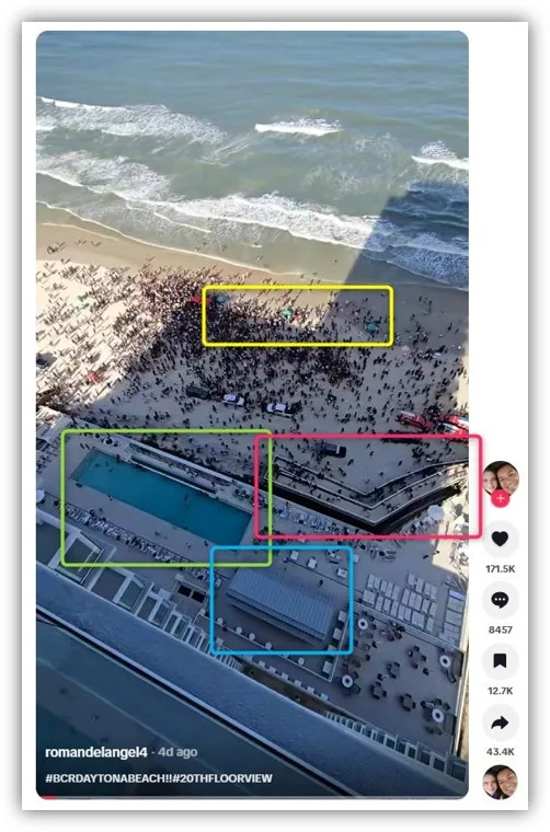 <span>Screenshot from TikTok taken March 19, 2026, with elements outlined by AFP</span>