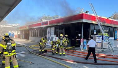 Crews respond to fire at Tampa Citgo gas station; road closures in place