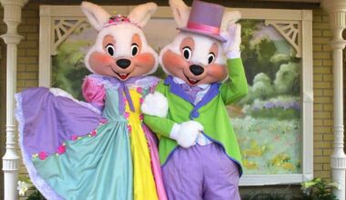 The Easter Bunny and Mrs Bunny at Magic Kingdom Park.