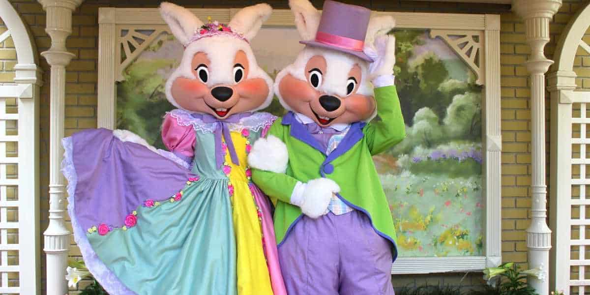 The Easter Bunny and Mrs Bunny at Magic Kingdom Park.