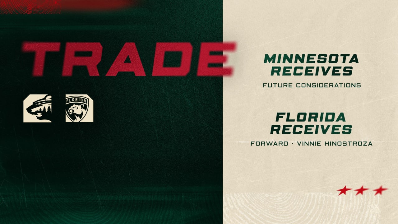Minnesota Wild Trades Forward Vinnie Hinostroza to the Florida Panthers