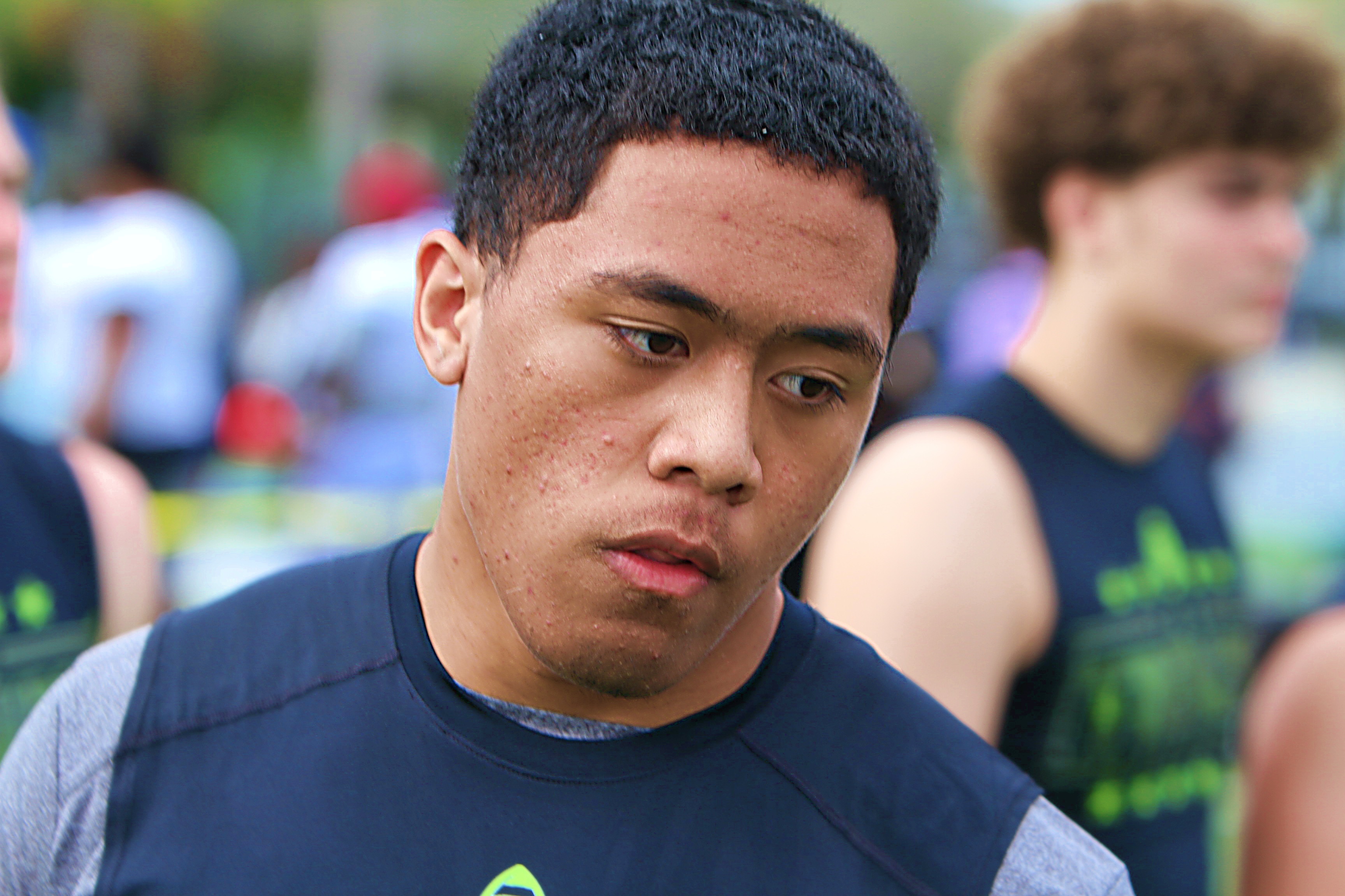Tampa Bay Tech 2028 defensive lineman Mason Tui at the...