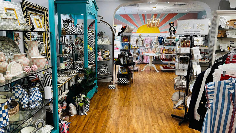 Clothes, home goods, and other products on display inside Marion's, a store near Crescent Lake, St. Petersburg, Florida