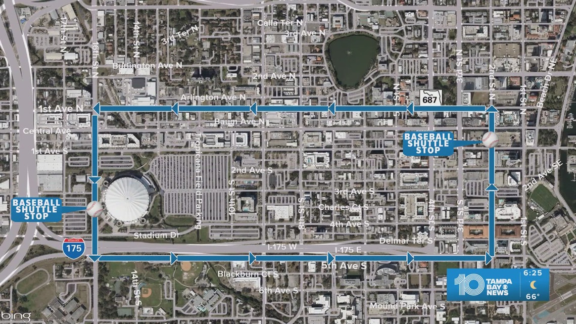 City of St. Petersburg offering free shuttle to Tampa Bay Rays home games