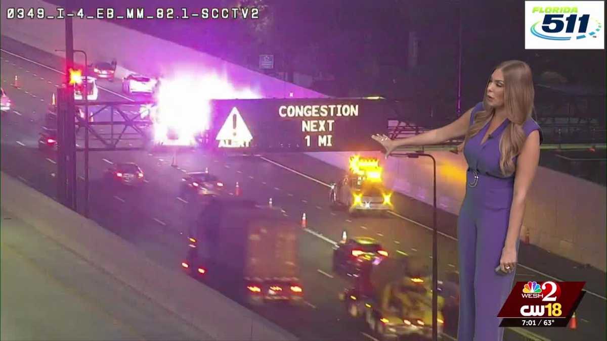 Major crash on I-4 near Kaley Street delays westbound traffic