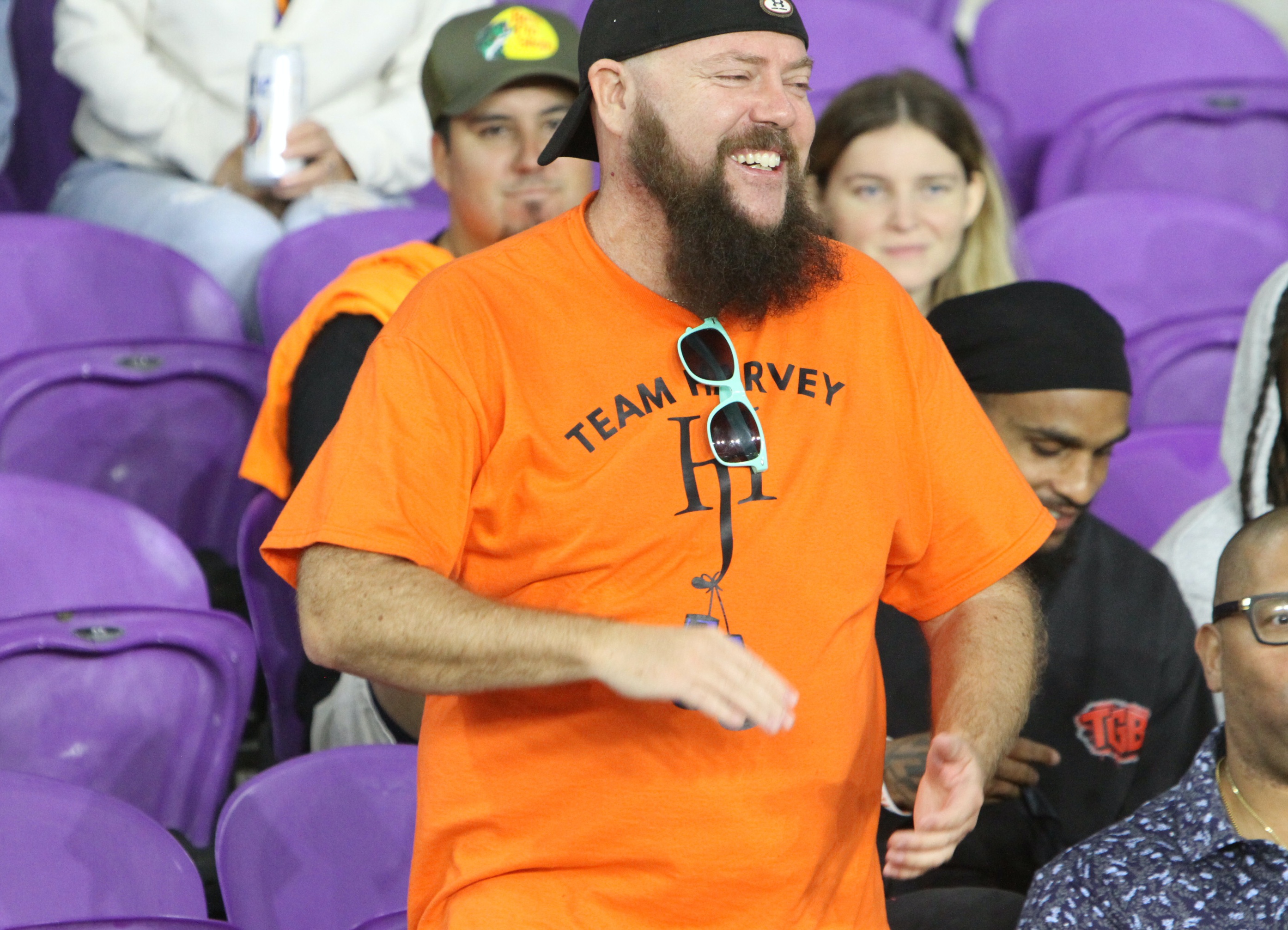 Orlando Storm fan Lee Nau during the Orlando Storm's debut...