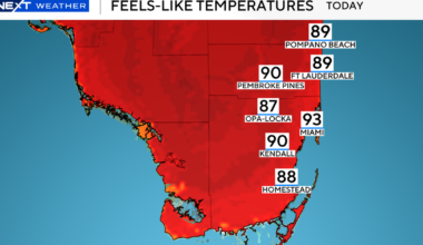 Record heat, showers possible in South Florida Thursday ahead of wet weekend