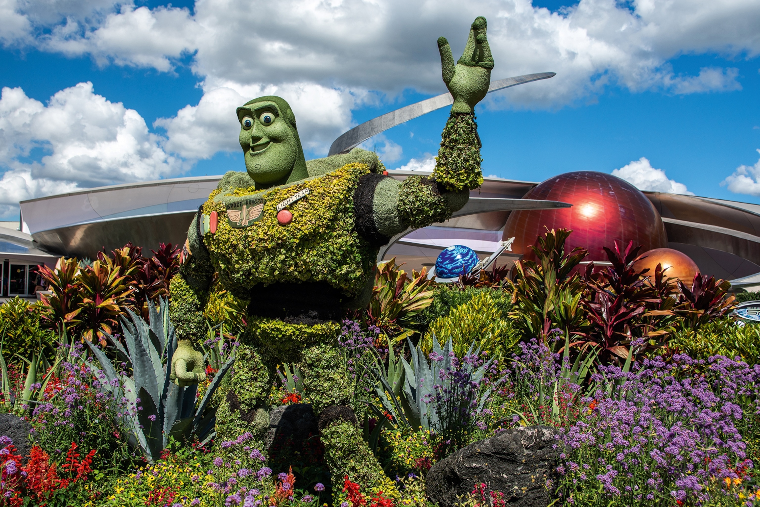 flower sculpture at a festival