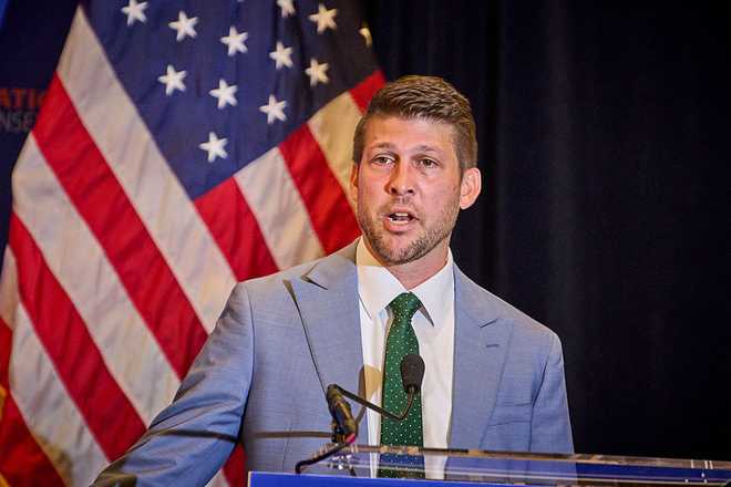 National-Conservatism-Conference-in-Washington James Uthmeier speaks at the National Conservatism Conference in Washington D.C., Sept. 3, 2025. (Photo by Dominic Gwinn / Middle East Images via AFP) (Photo by DOMINIC GWINN/Middle East Images/AFP via Getty Images)