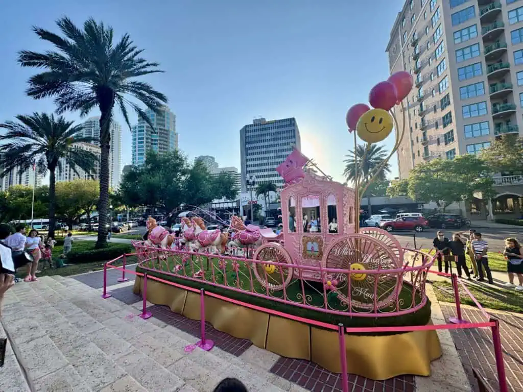 A horse and carriage art sculpture