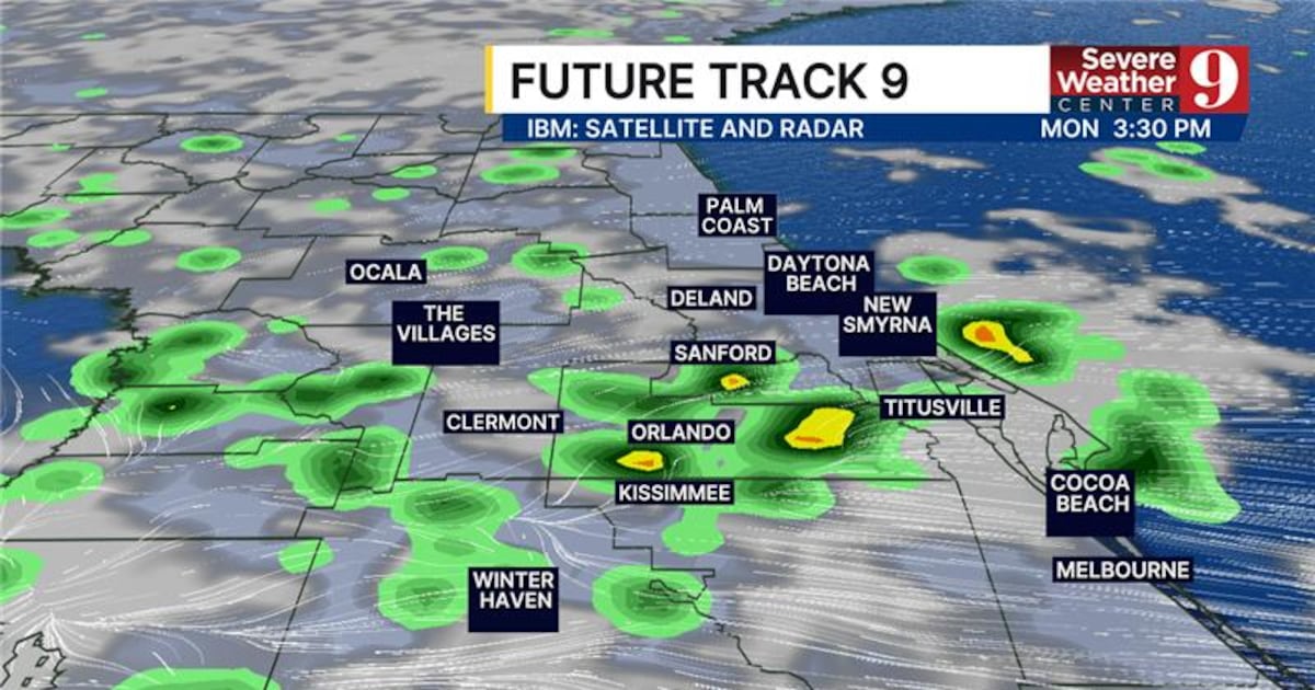 Central Florida forecast: Breezy Monday, scattered showers, highs near 80
