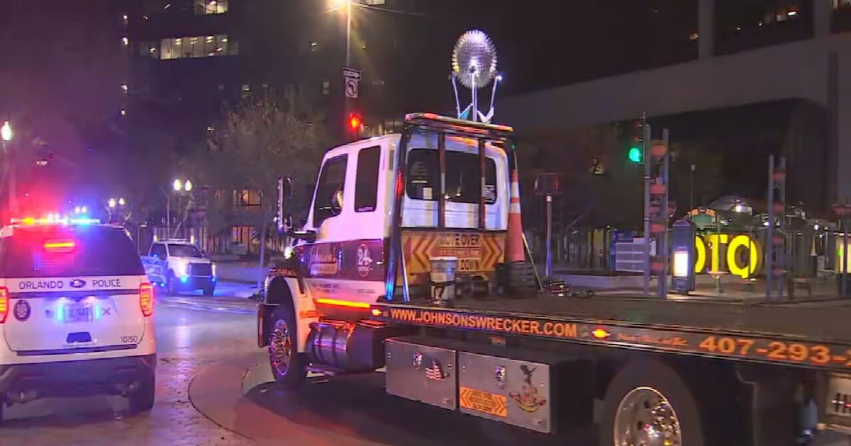 Orlando police SUV damaged in downtown crash