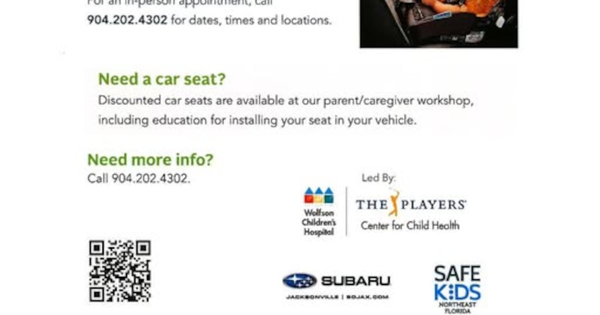 Safe Kids Northeast Florida hosting free car seat safety check event March 27 – Action News Jax