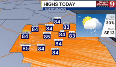 Central Florida braces for afternoon storms and showers