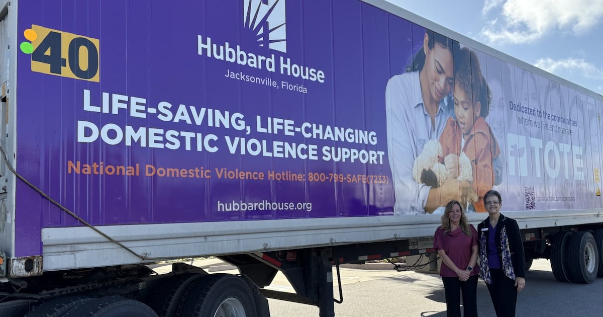 Container traveling from Jacksonville helps spread domestic violence awareness – Action News Jax