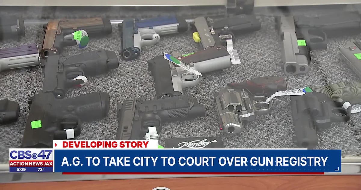 Florida AG vows to bring City of Jacksonville to court over list of gun owners it kept for two years – Action News Jax