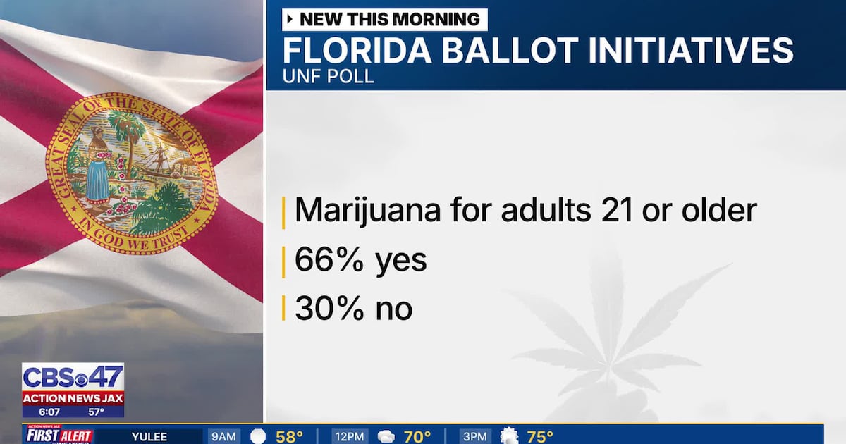 UNF poll shows where Fla. voters stand on marijuana, AI, property taxes, firearms – Action News Jax