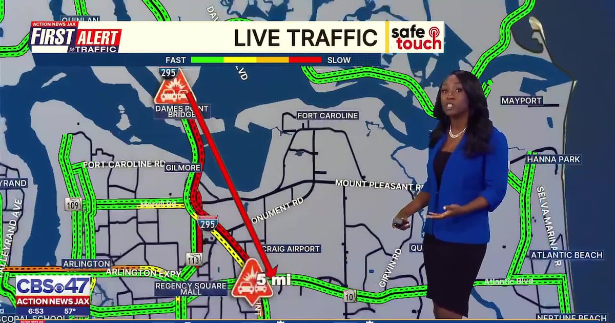 Lanes on Dames Point Bridge, Blanding Blvd. blocked – Action News Jax