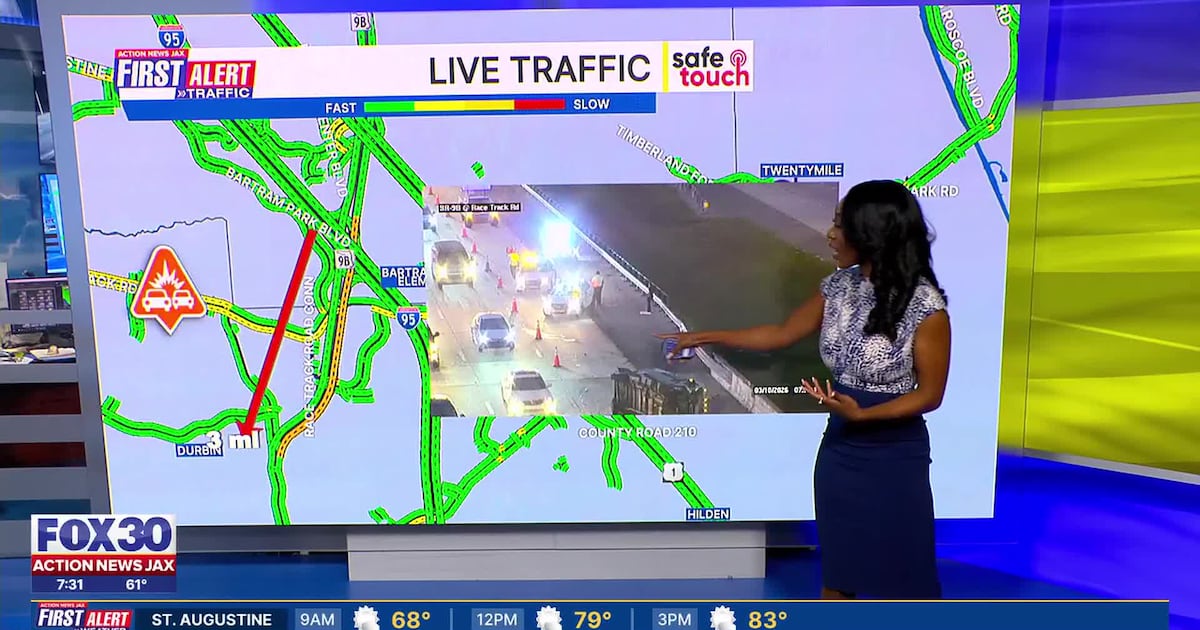Crash Closes Lane on State Road 9B North at Racetrack Road – Action News Jax