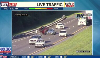 Crash blocks lane on I-295 North at Duval Road – Action News Jax