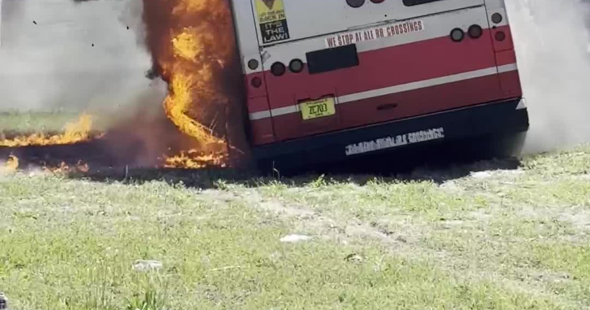 Viewer video captures JTA bus on fire in Arlington – Action News Jax