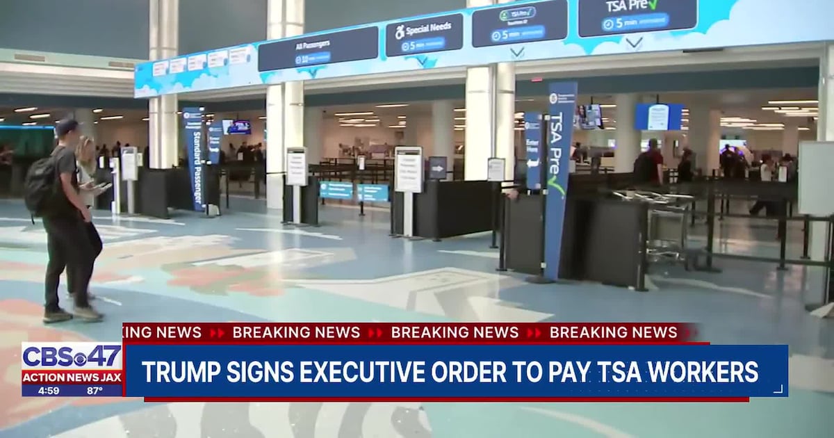 Trump bypasses house deadlock, orders immediate pay for TSA agents amid airport chaos – Action News Jax