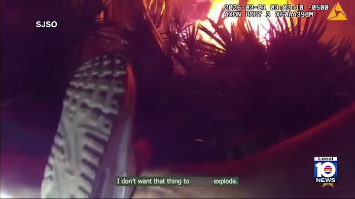 Video shows deputies rescue driver after fiery crash in Florida