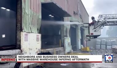 Miami-Dade firefighters work to put out hot spots, days after massive warehouse fire