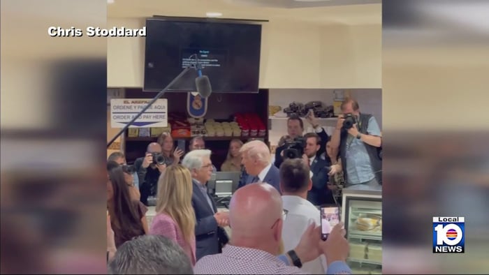 Trump visits El Arepazo in Doral during South Florida stop for GOP retreat