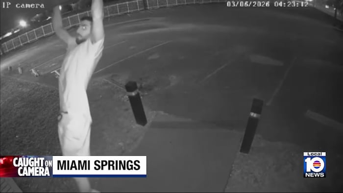 Man trespasses at Masonic Lodge in Miami Springs, vandalizes overhang
