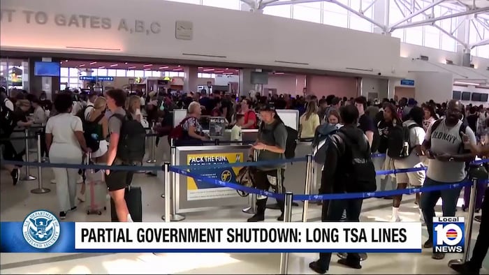 Long TSA lines remain at Fort Lauderdale airport due to government shutdown, spring break