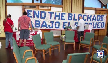 Rainy weather in Miami moves Cuba support event indoors, fundraiser continues