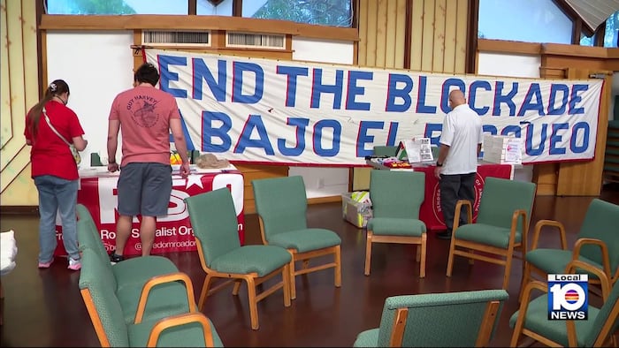 Rainy weather in Miami moves Cuba support event indoors, fundraiser continues