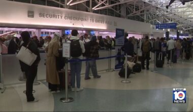 Airport security lines stretch on as partial government shutdown continues