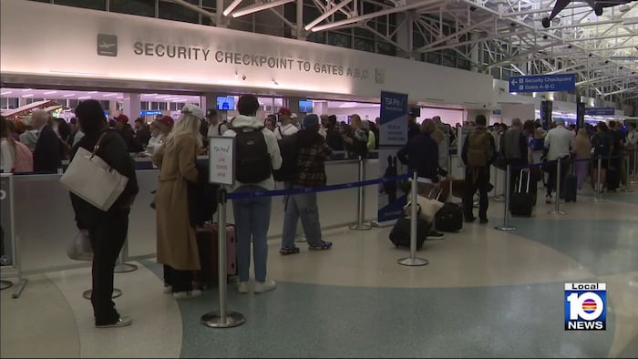 Airport security lines stretch on as partial government shutdown continues