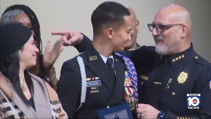 Teen honored for saving retired deputy from northeast Miami-Dade apartment fire