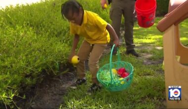 Beeping eggs help blind and visually impaired kids experience Easter hunt in Miami