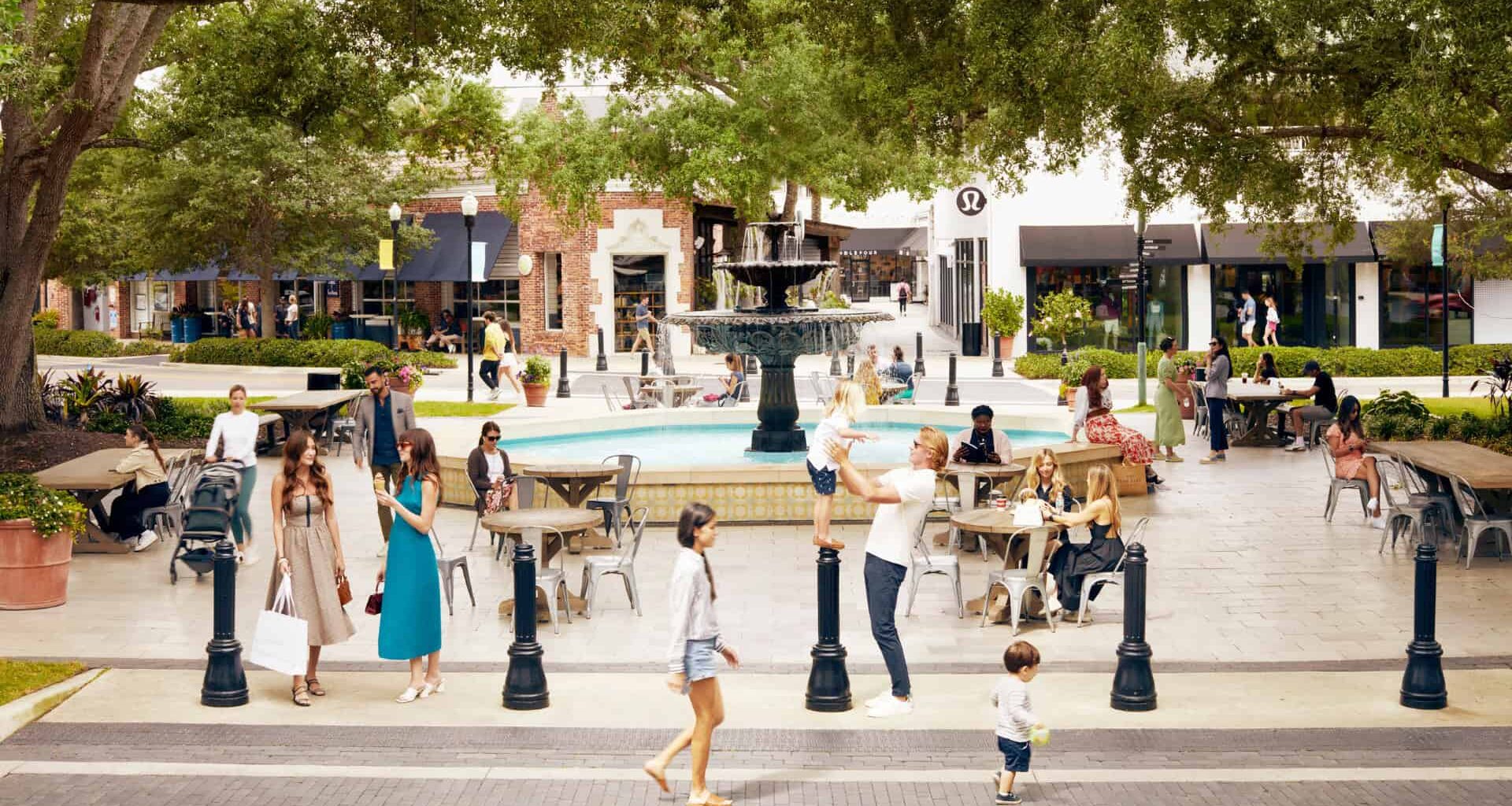 People walking outside