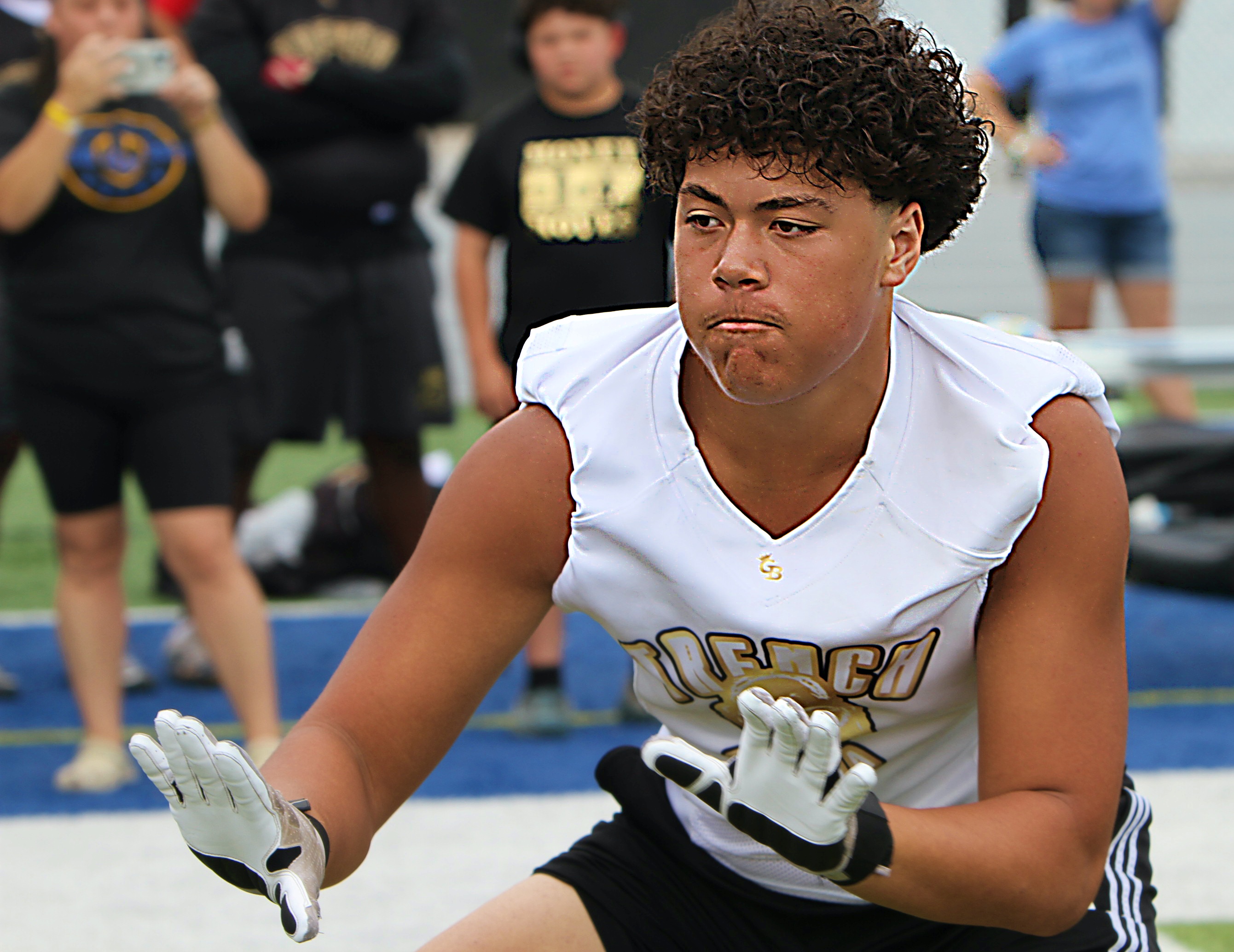 East Ridge 2028 offensive lineman Aiden Galles at the 2026...