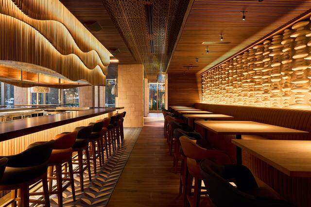 The bar at The Mexican, a restaurant opening on Brickell Key.