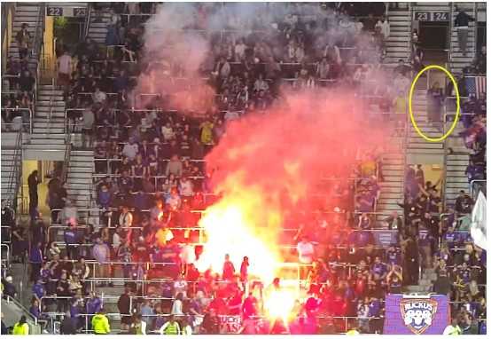 Flare incident Inter&Co Stadium