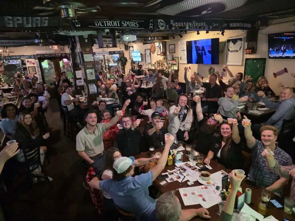 The interior of an Irish pub