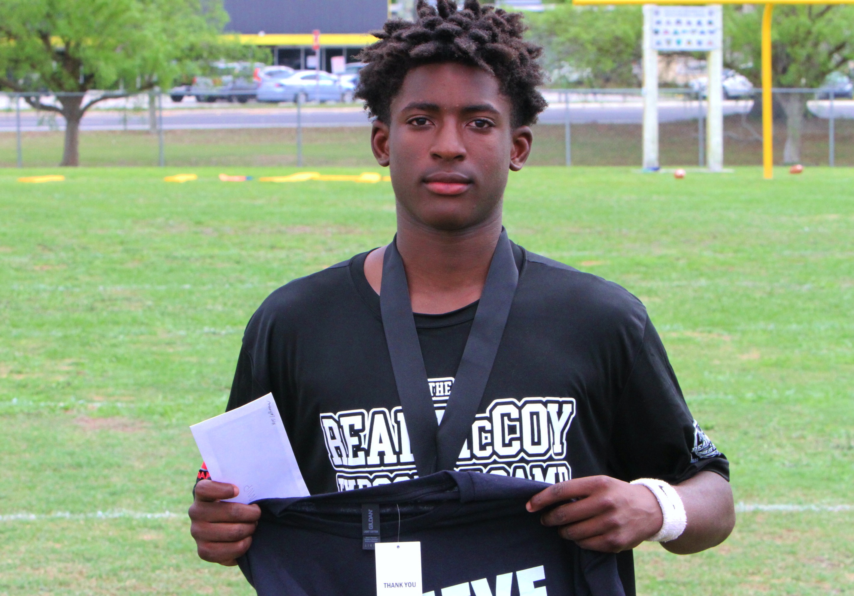 Defensive backs MVP James Lattimore of East River at the...