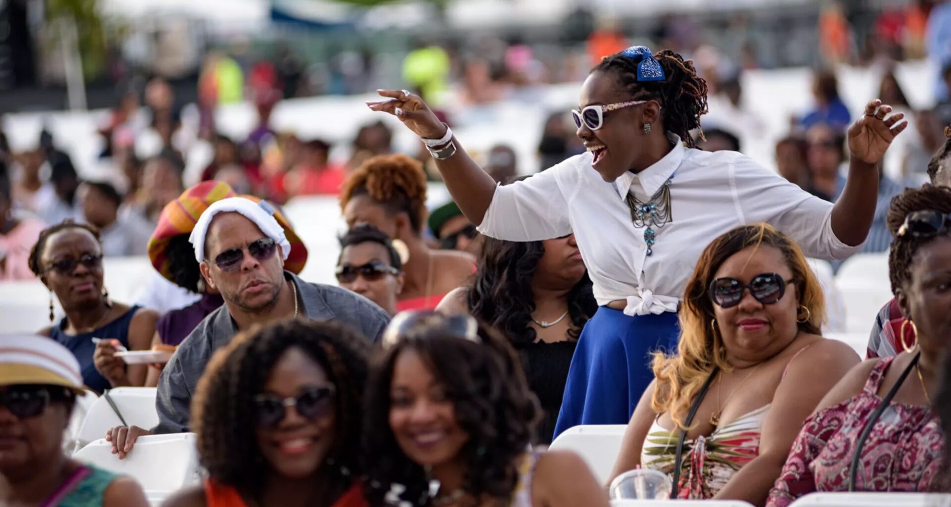 Photo of the crowd at Jazz in the gardens festival