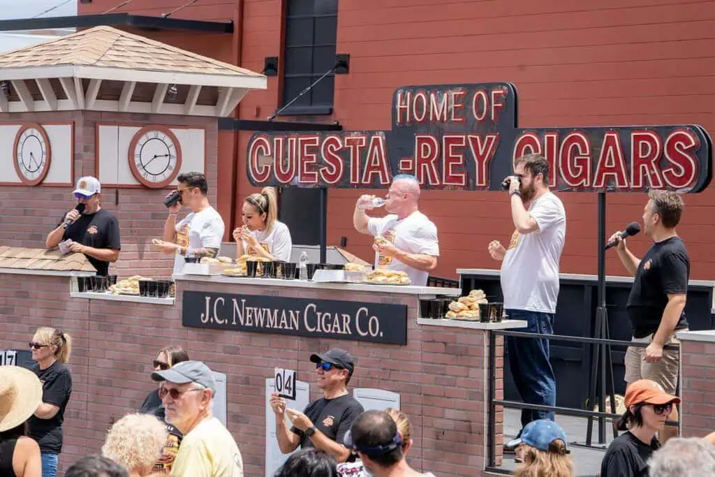 People at an eating contest