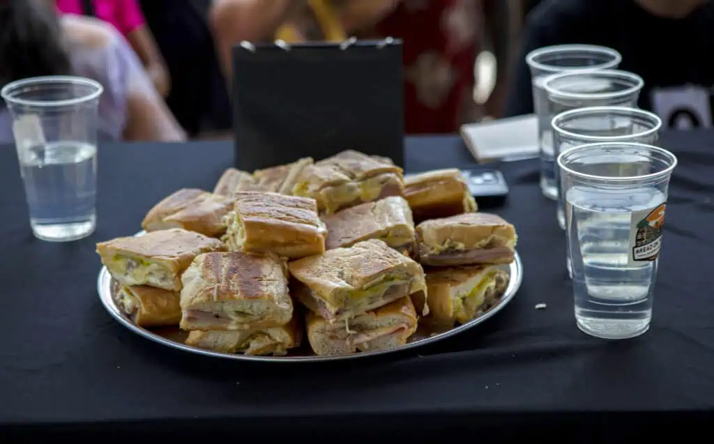 A plate of Cuban sandwiches