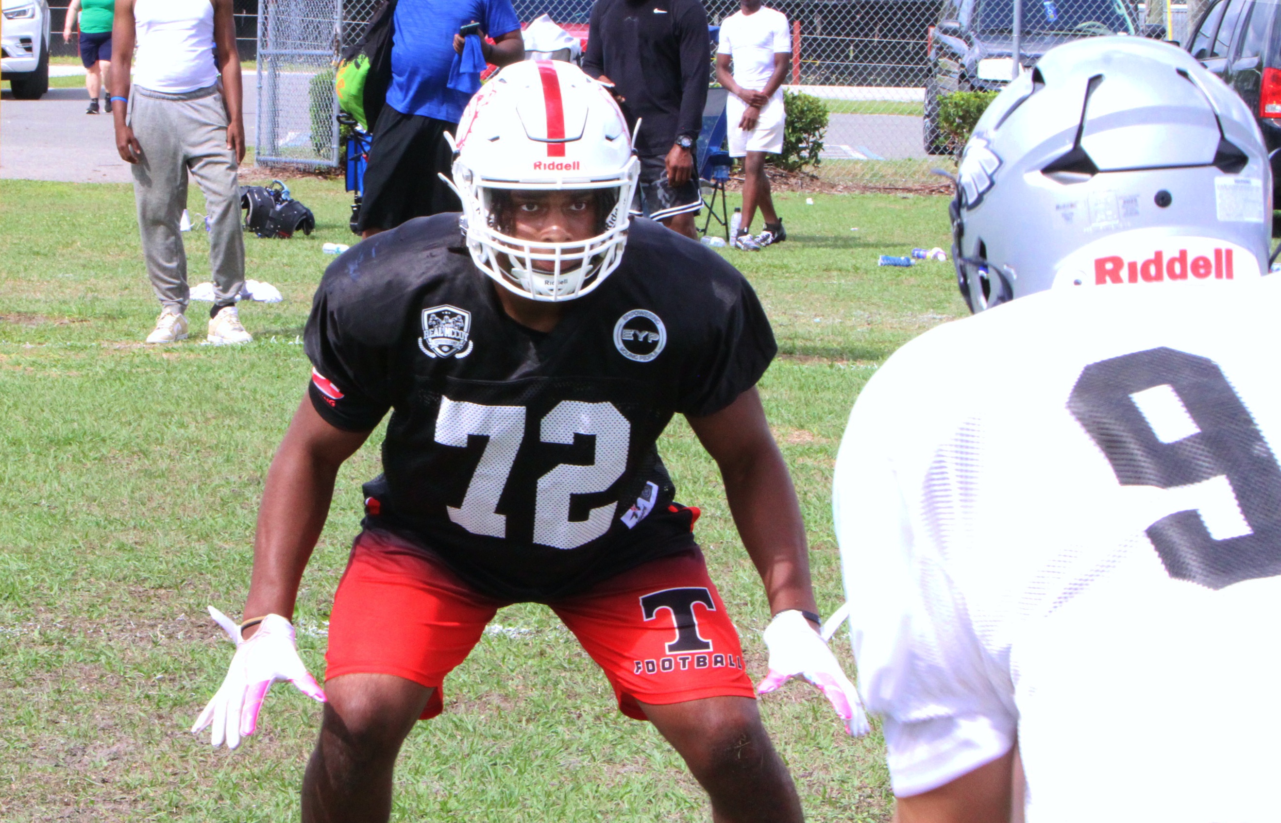 Tavares 2027 linebacker Jelani Bentley at the Real McCoy Exposure...
