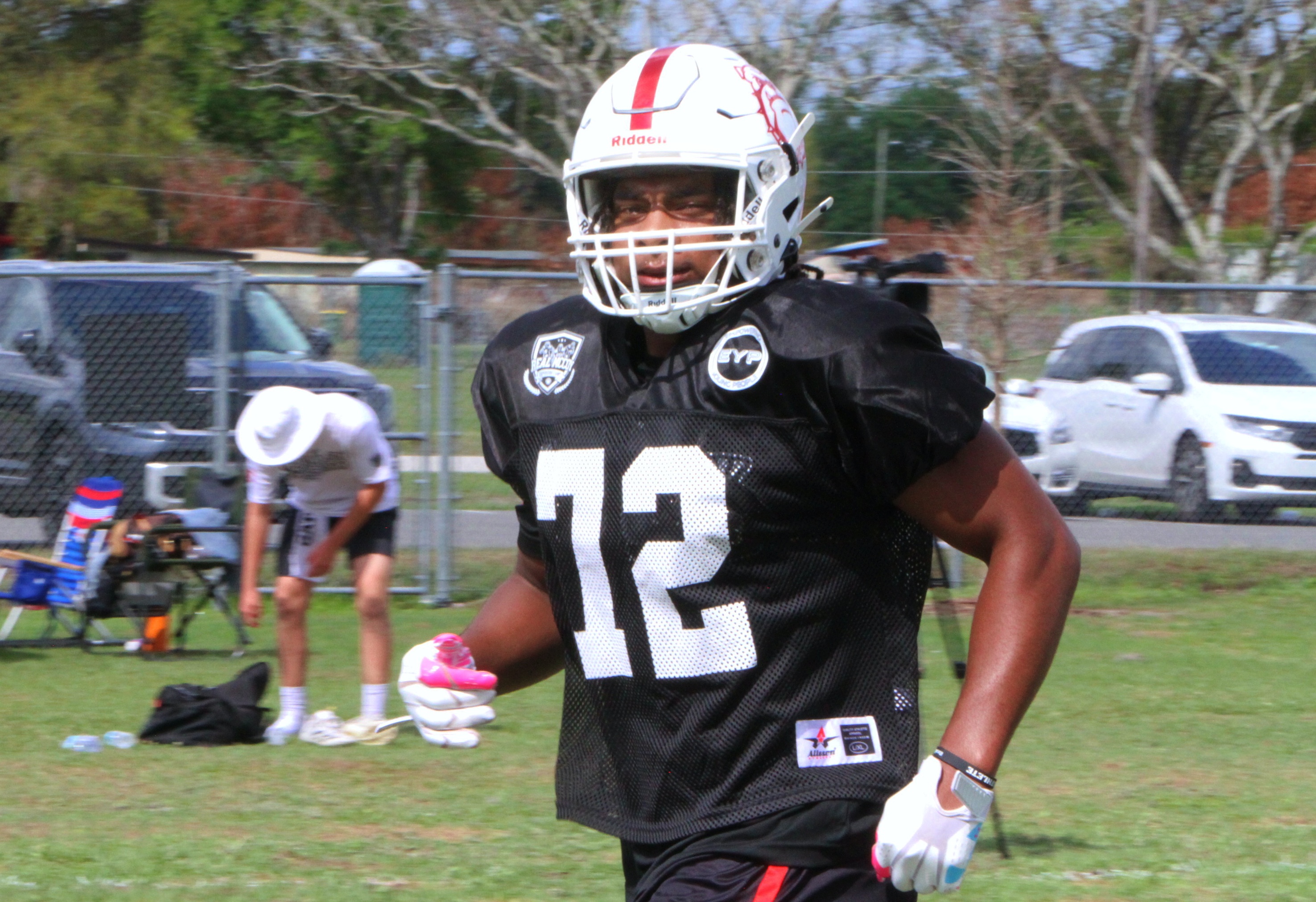 Tavares 2027 linebacker Jelani Bentley at the Real McCoy Exposure...