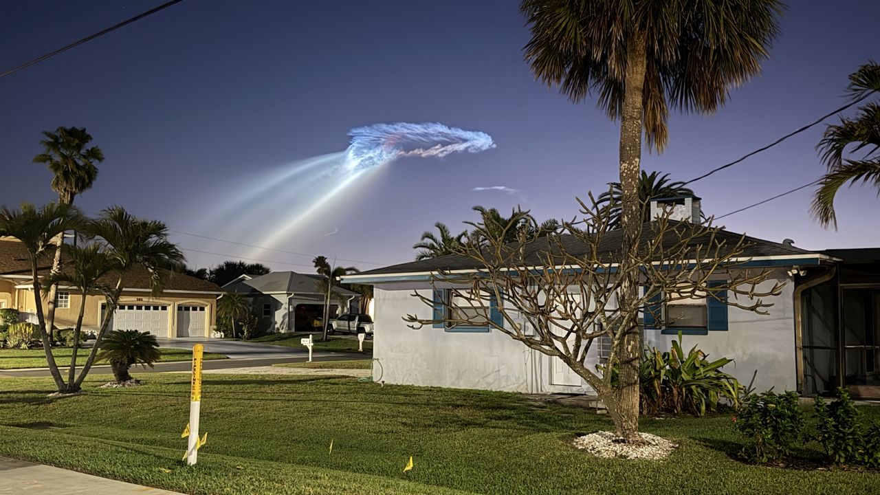 A “jellyfish” effect was seen in Pinellas County on Gulf Boulevard between Bellair Bridge and Sandkey Bridge after a rocket launch. (Courtesy: Michelle Lombardo)